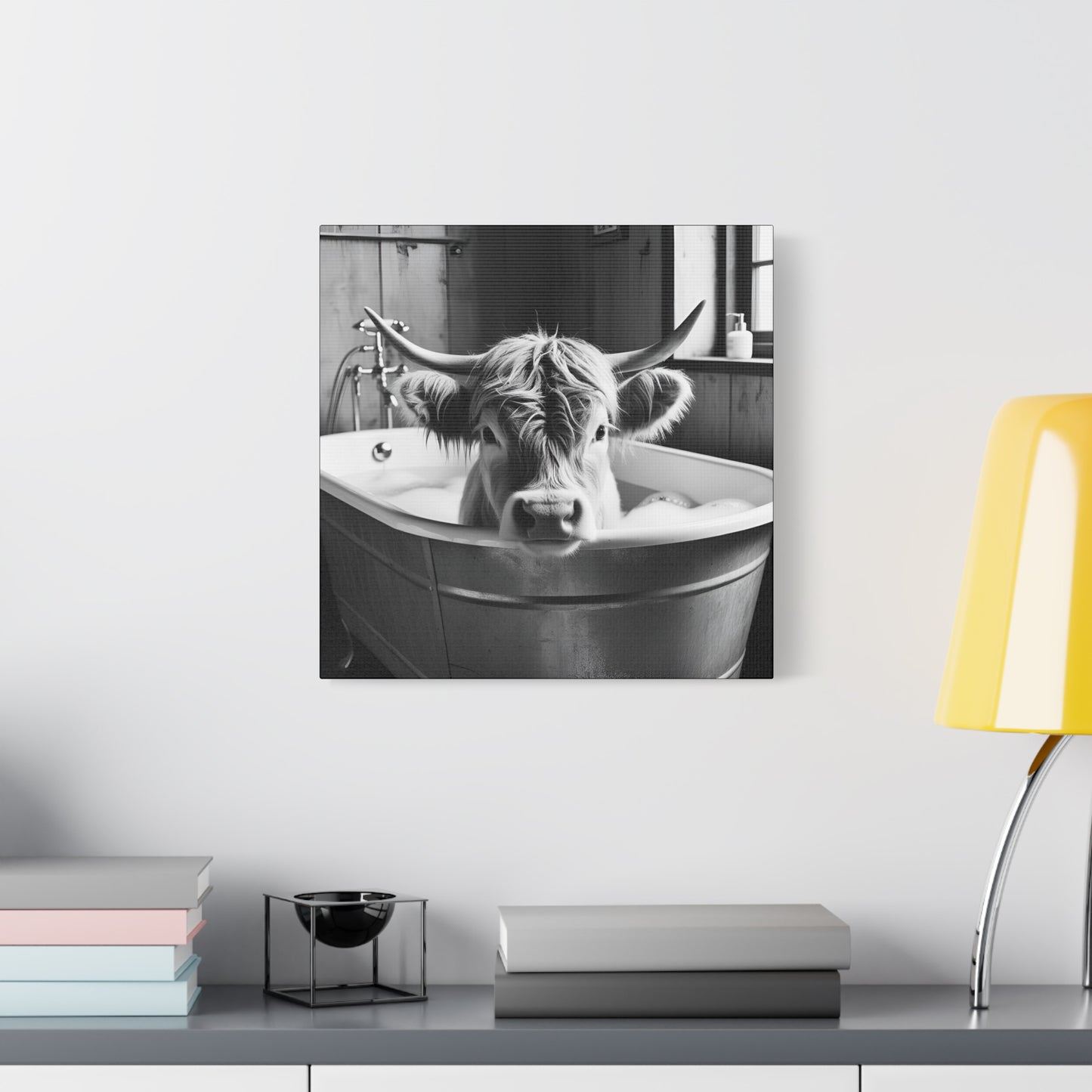 Highland Cow Bubbles Wall Art
