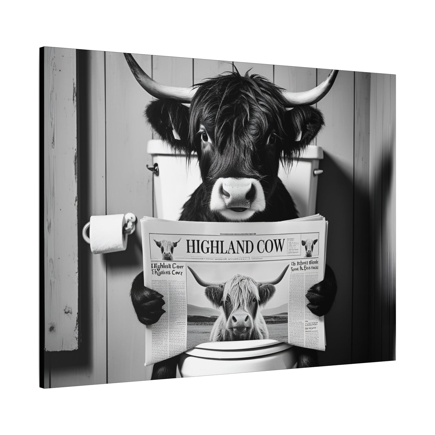 Highland Cow Toilet Funny Art