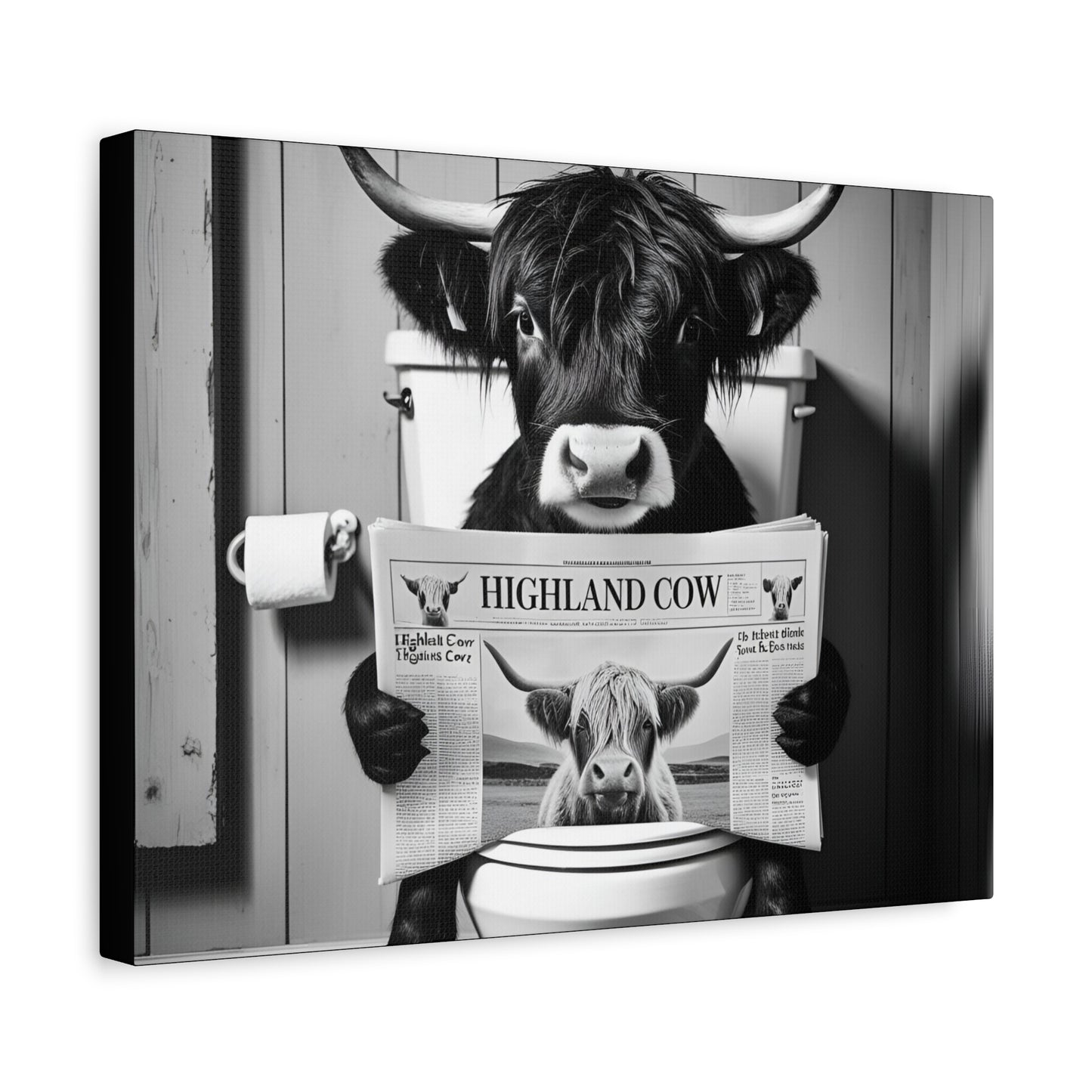 Highland Cow Toilet Funny Art