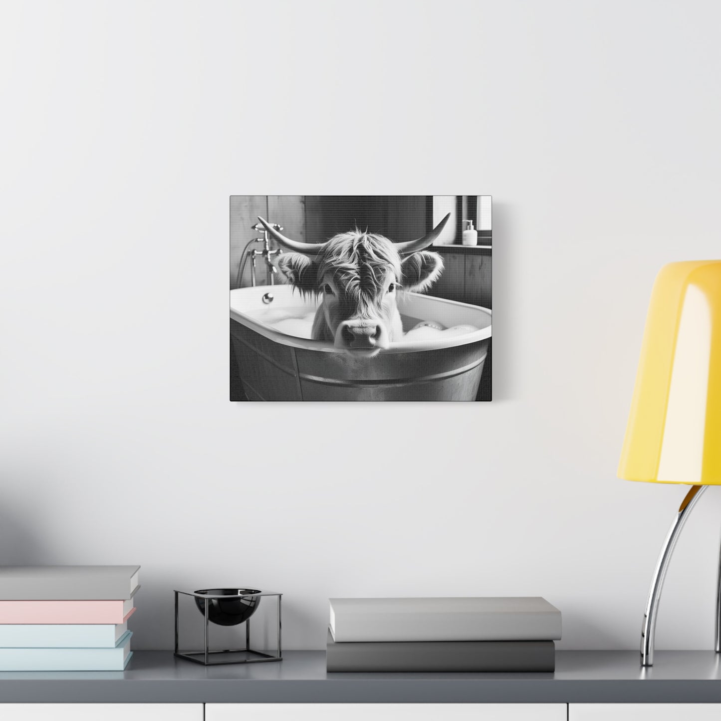 Highland Cow Bubbles Wall Art