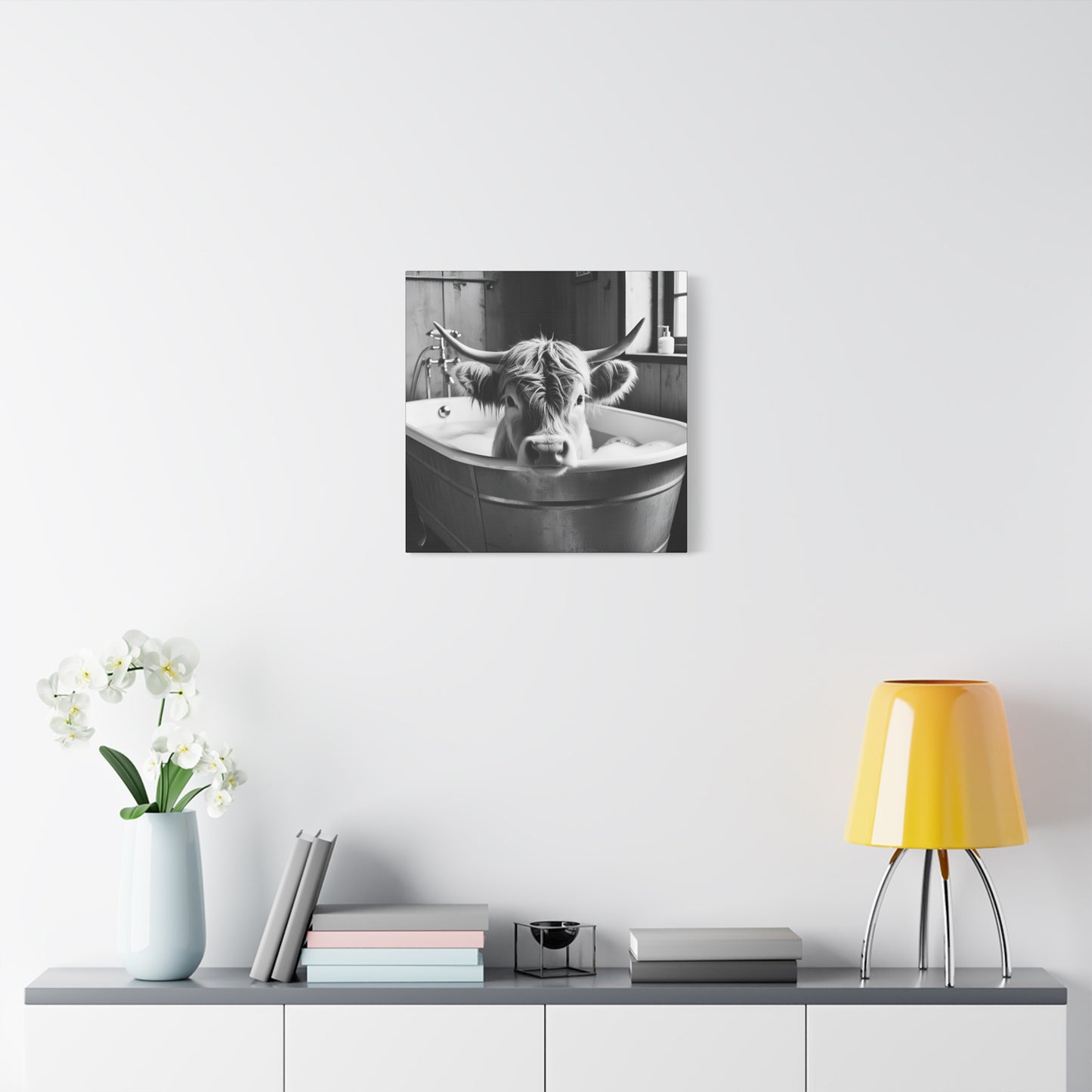 Highland Cow Bubbles Wall Art