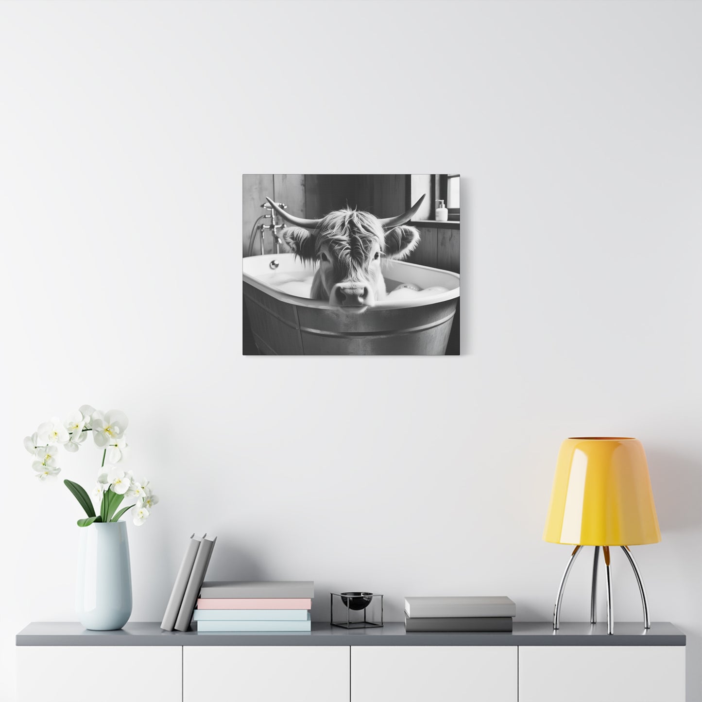 Highland Cow Bubbles Wall Art