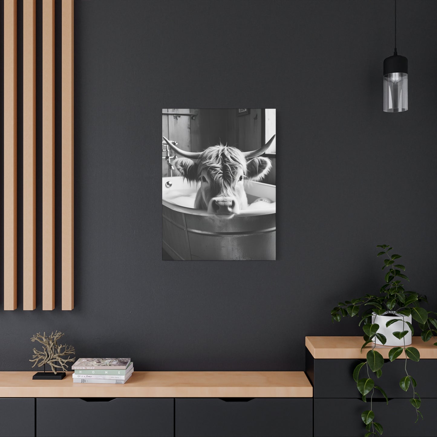 Highland Cow Bubbles Wall Art