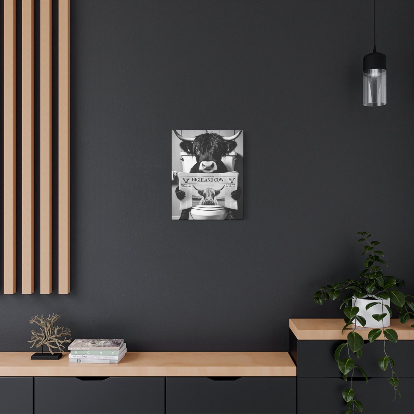 Highland Cow Toilet Funny Art