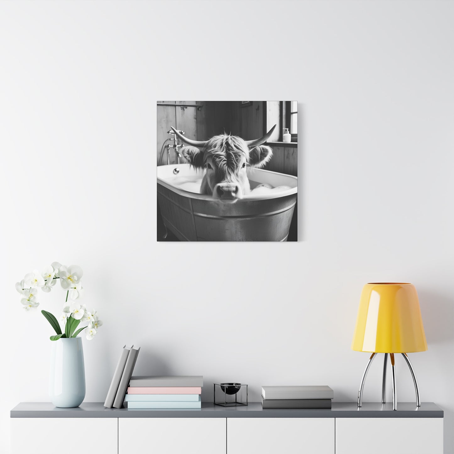Highland Cow Bubbles Wall Art