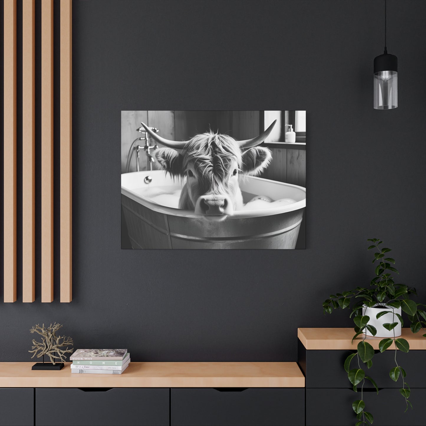 Highland Cow Bubbles Wall Art