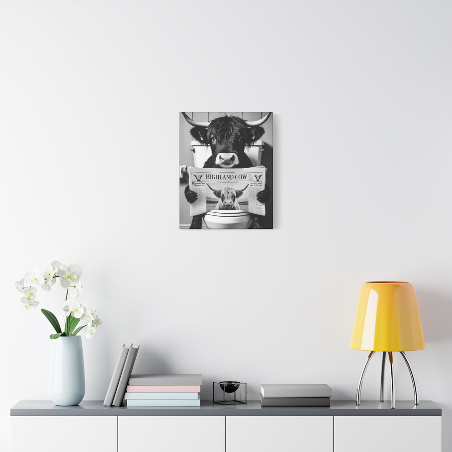 Highland Cow Toilet Funny Art