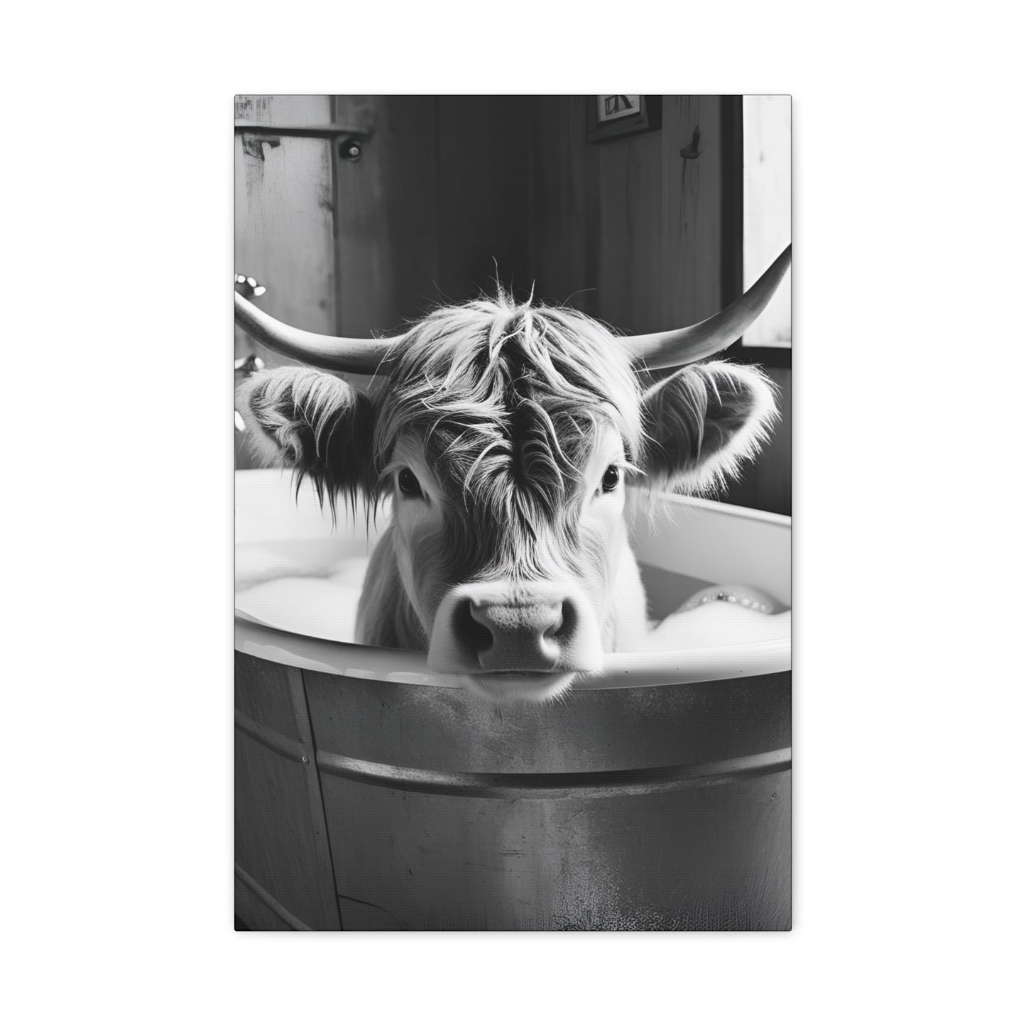 Highland Cow Bubbles Wall Art