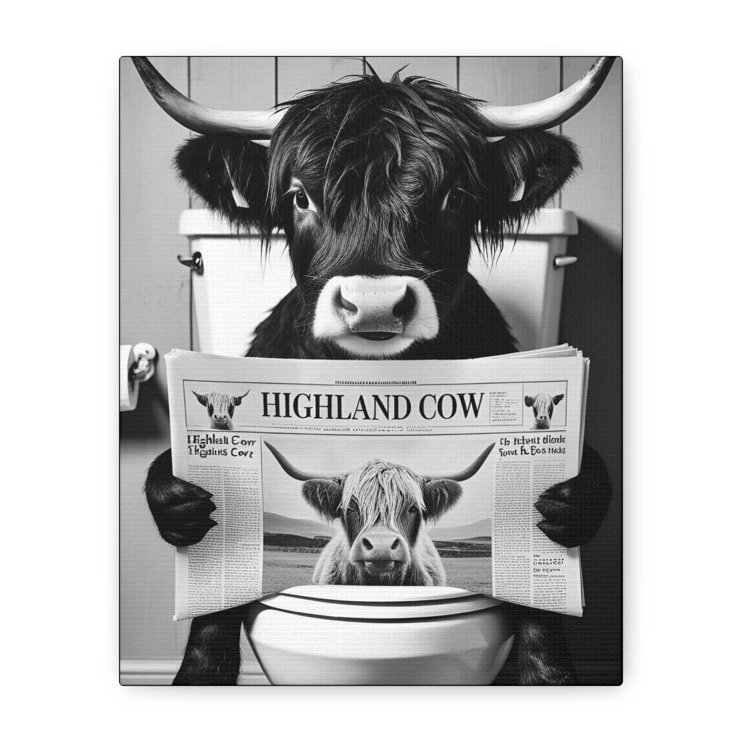 Highland Cow Toilet Funny Art