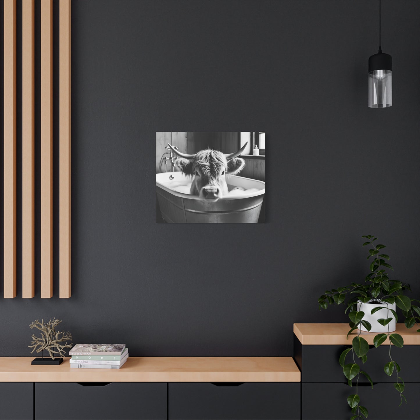 Highland Cow Bubbles Wall Art