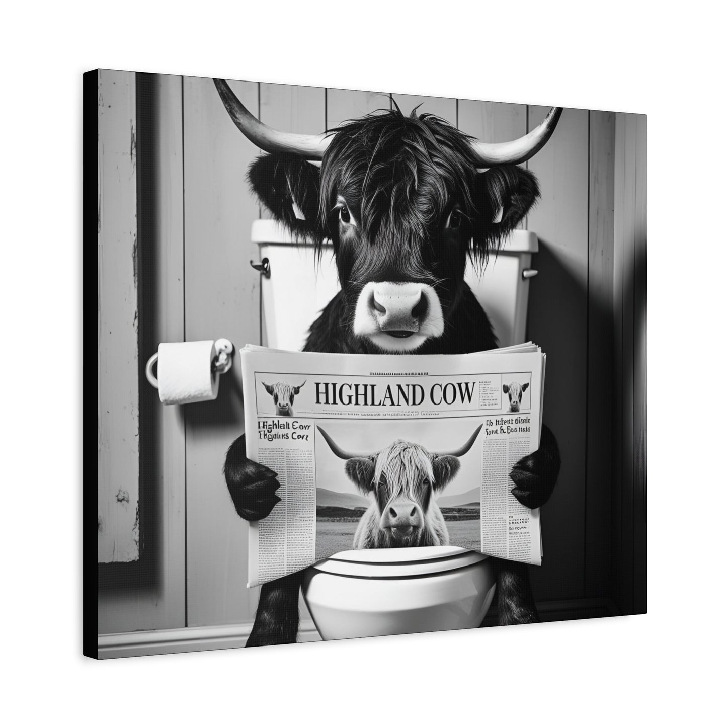 Highland Cow Toilet Funny Art
