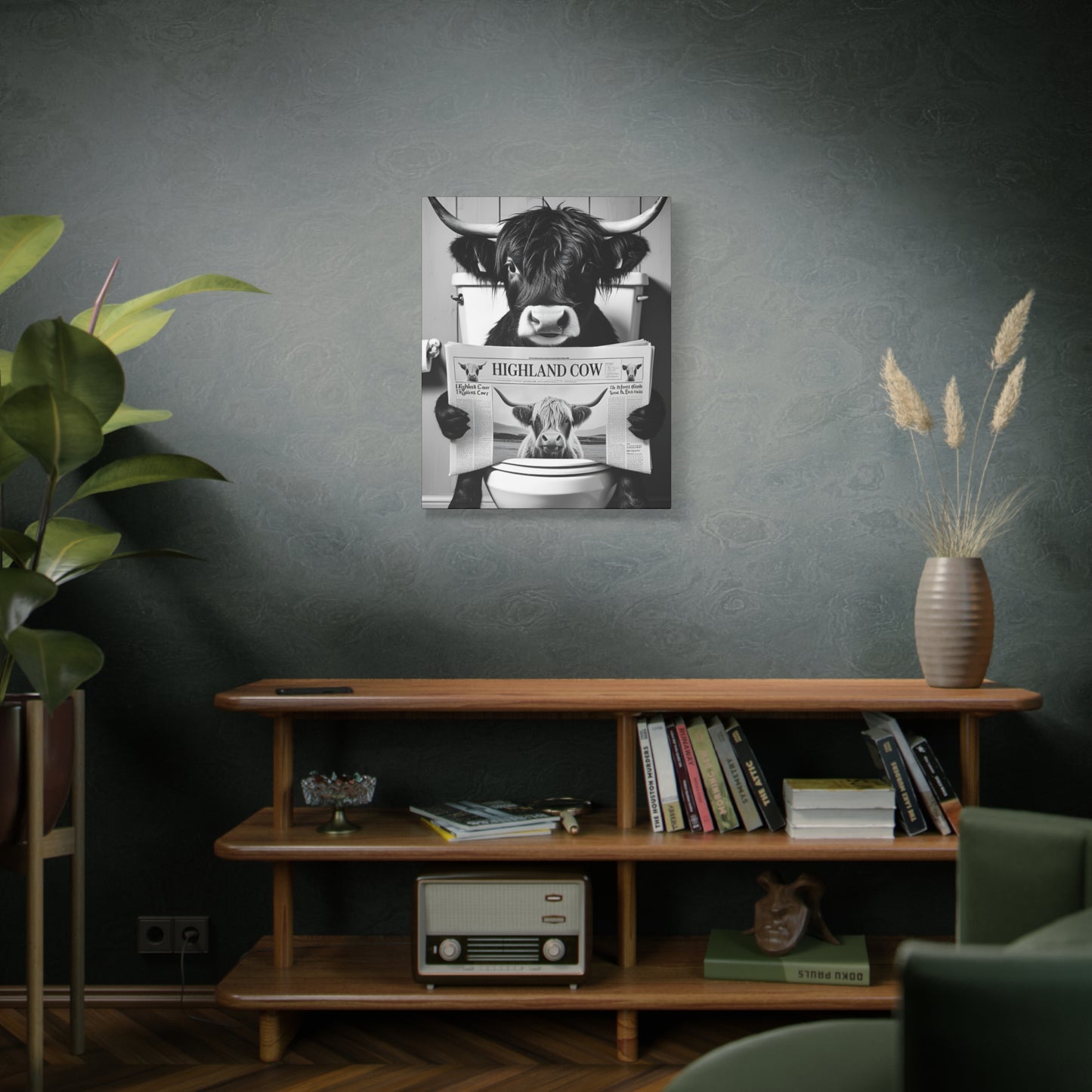 Highland Cow Toilet Funny Art