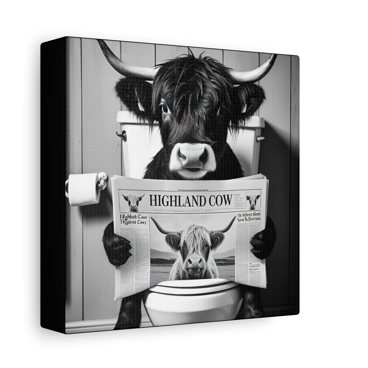 Highland Cow Toilet Funny Art