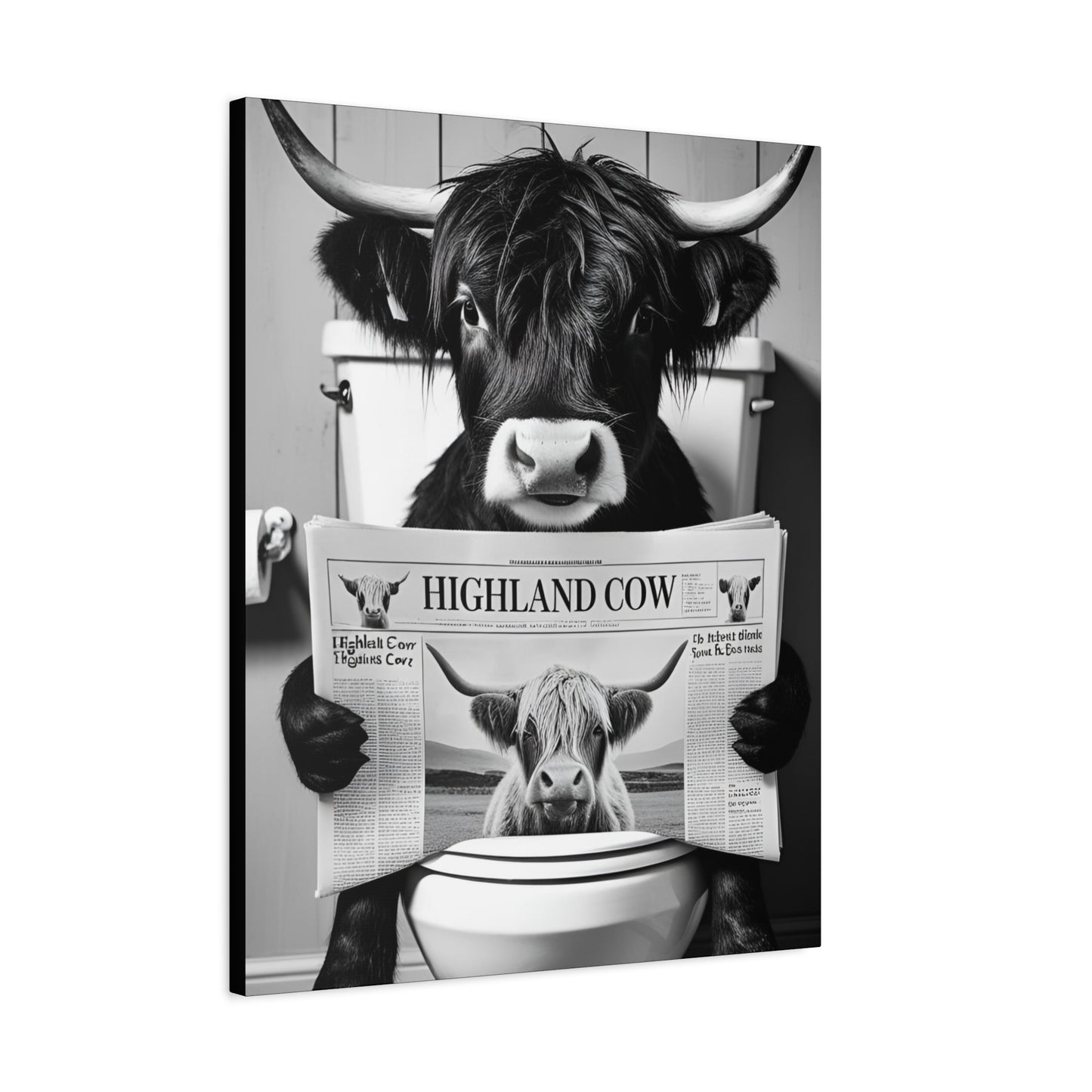 Highland Cow Toilet Funny Art