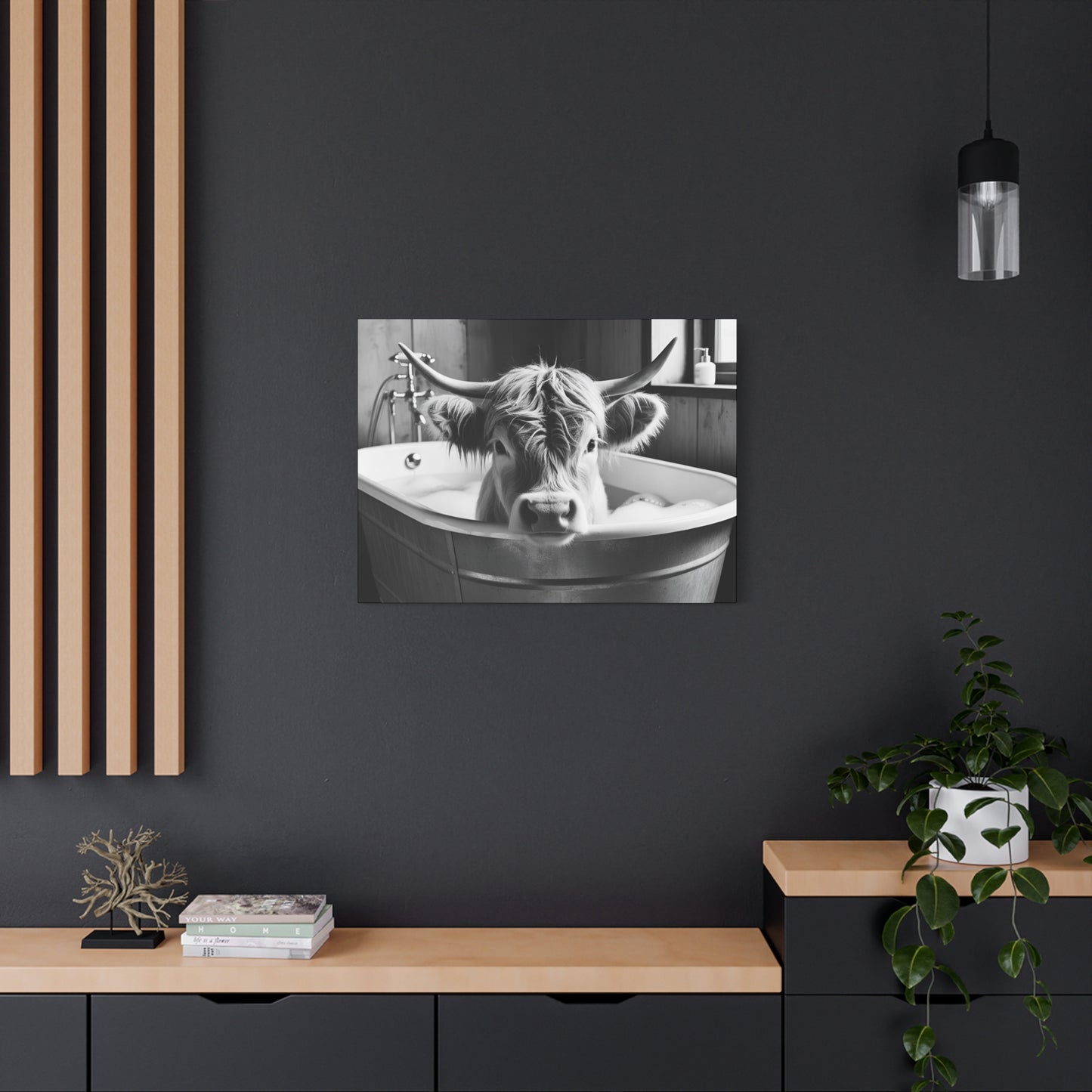 Highland Cow Bubbles Wall Art