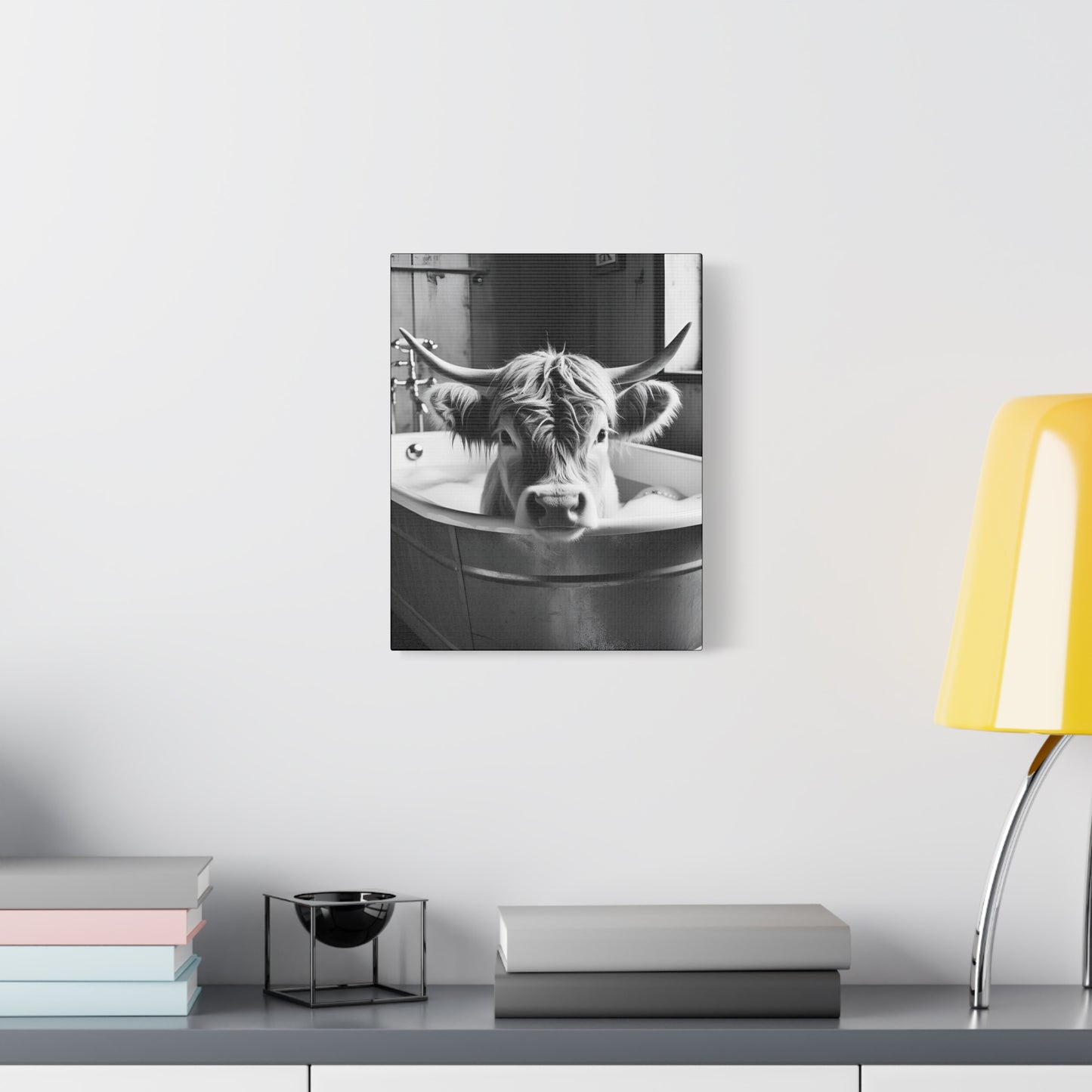 Highland Cow Bubbles Wall Art