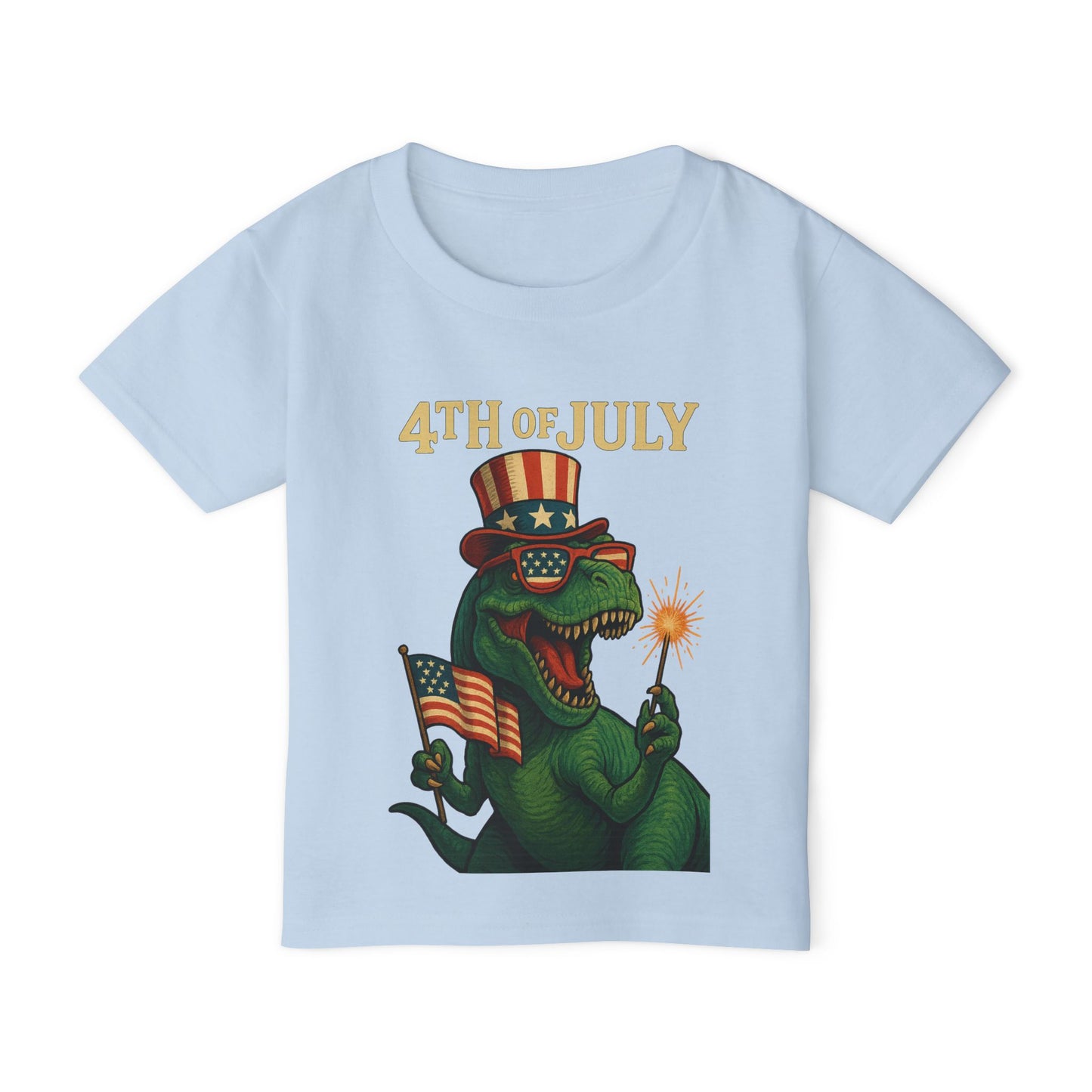 Dinosaur Boy's 4th of July Toddler T-Shirt, Kids Independence Day Tee, Patriotic Dino Shirt, Funny Toddler Clothing, Baby Boy Gift