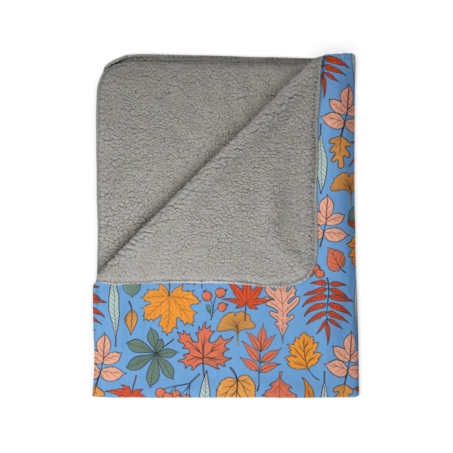 Autumn Leaves Fleece Sherpa Blanket