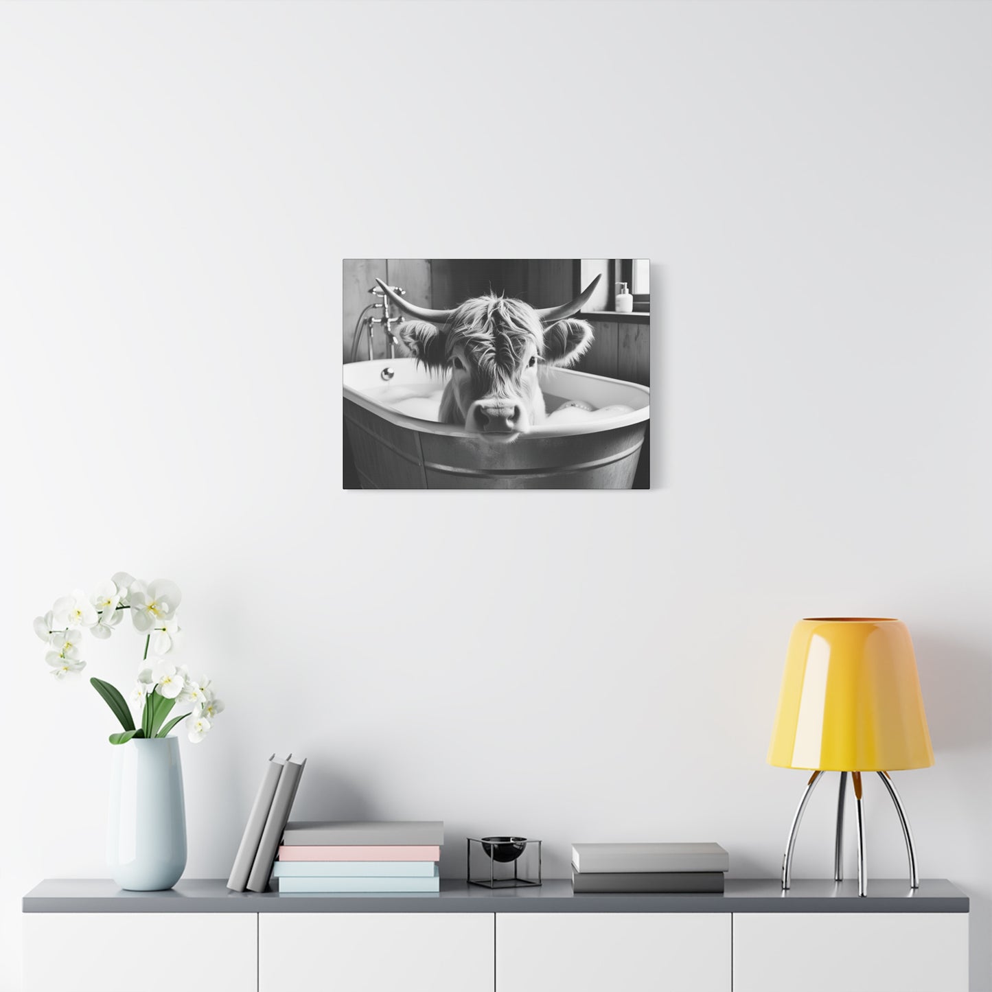 Highland Cow Bubbles Wall Art