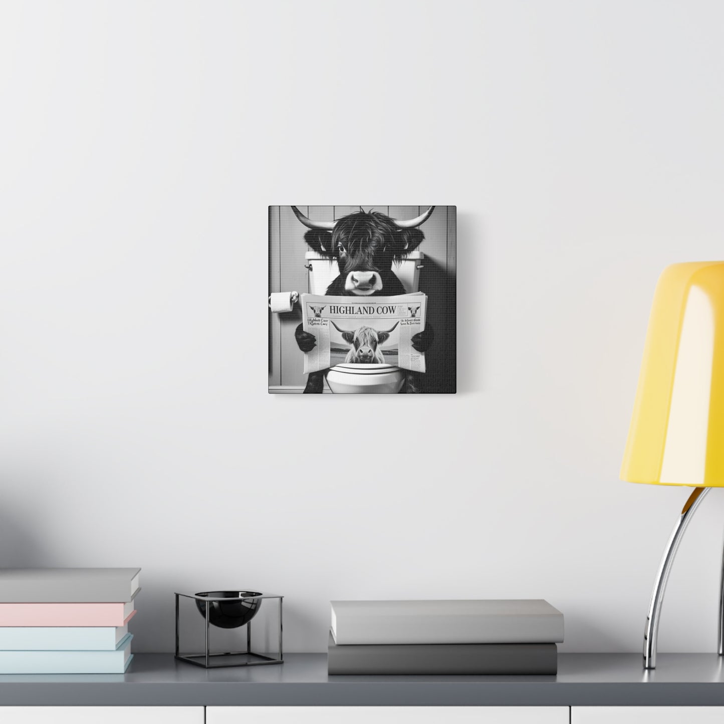 Highland Cow Toilet Funny Art