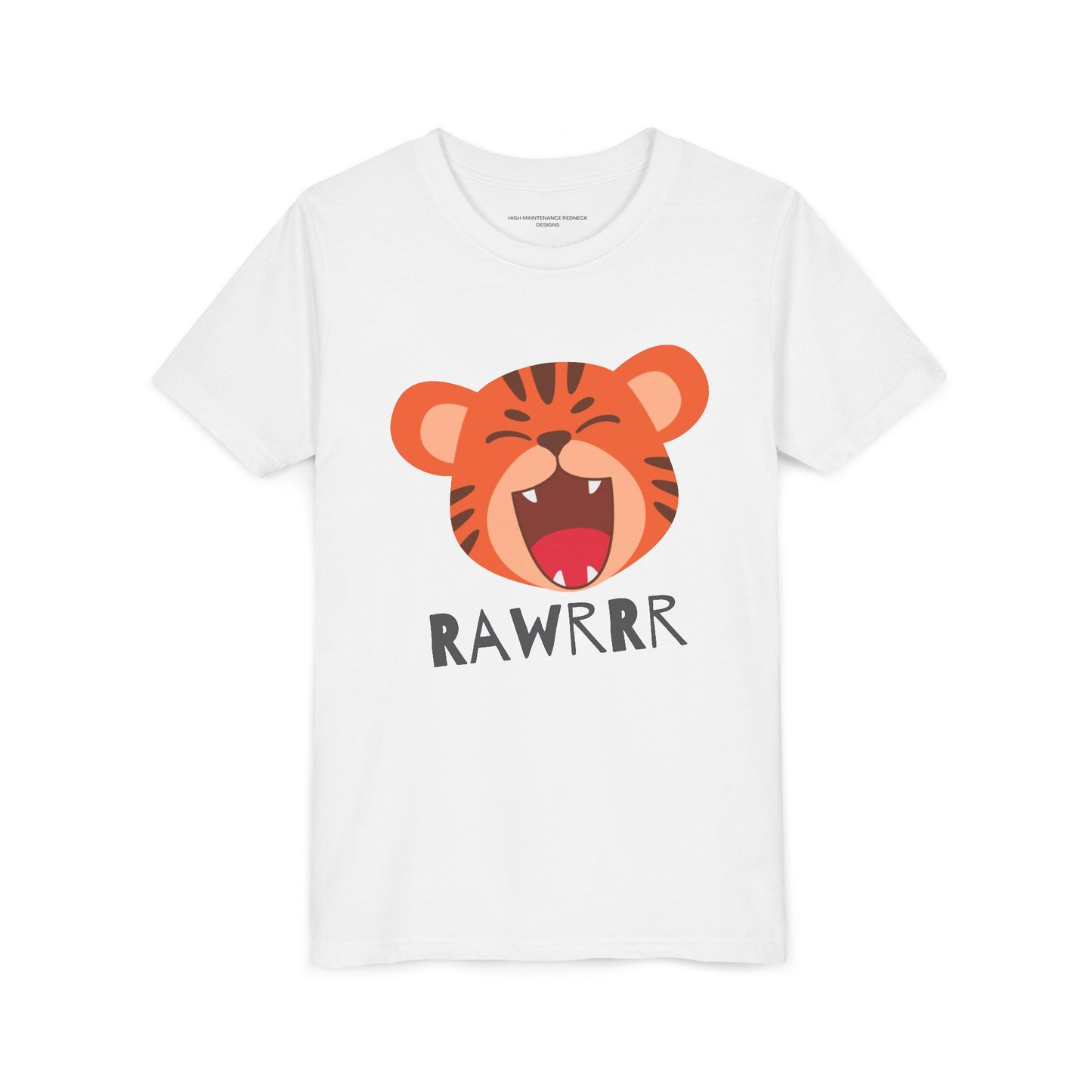 Cute Tiger RAWR Short Sleeve Tee for Kids, Fun Summer Shirt, Animal T-Shirt, Birthday Gift, Playdate Clothing