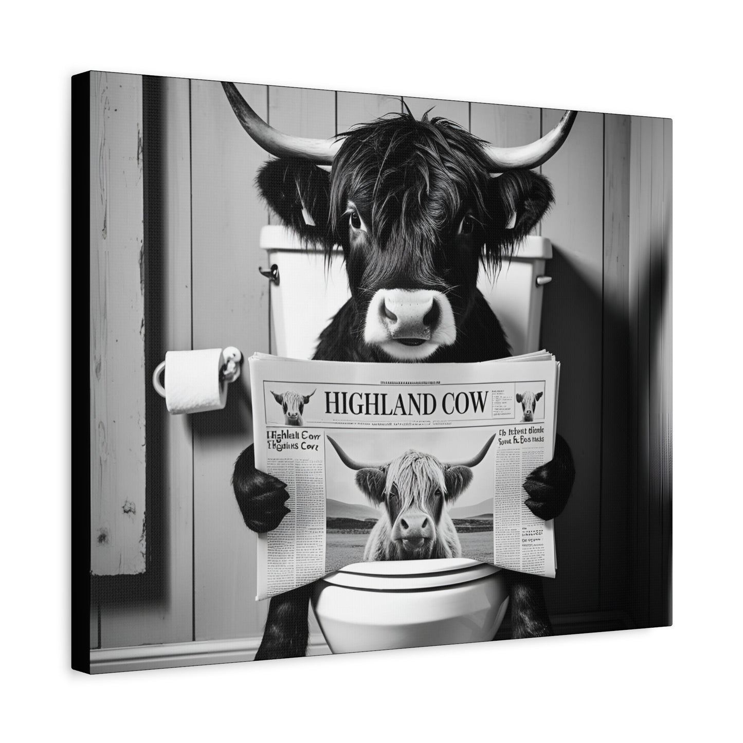 Highland Cow Toilet Funny Art