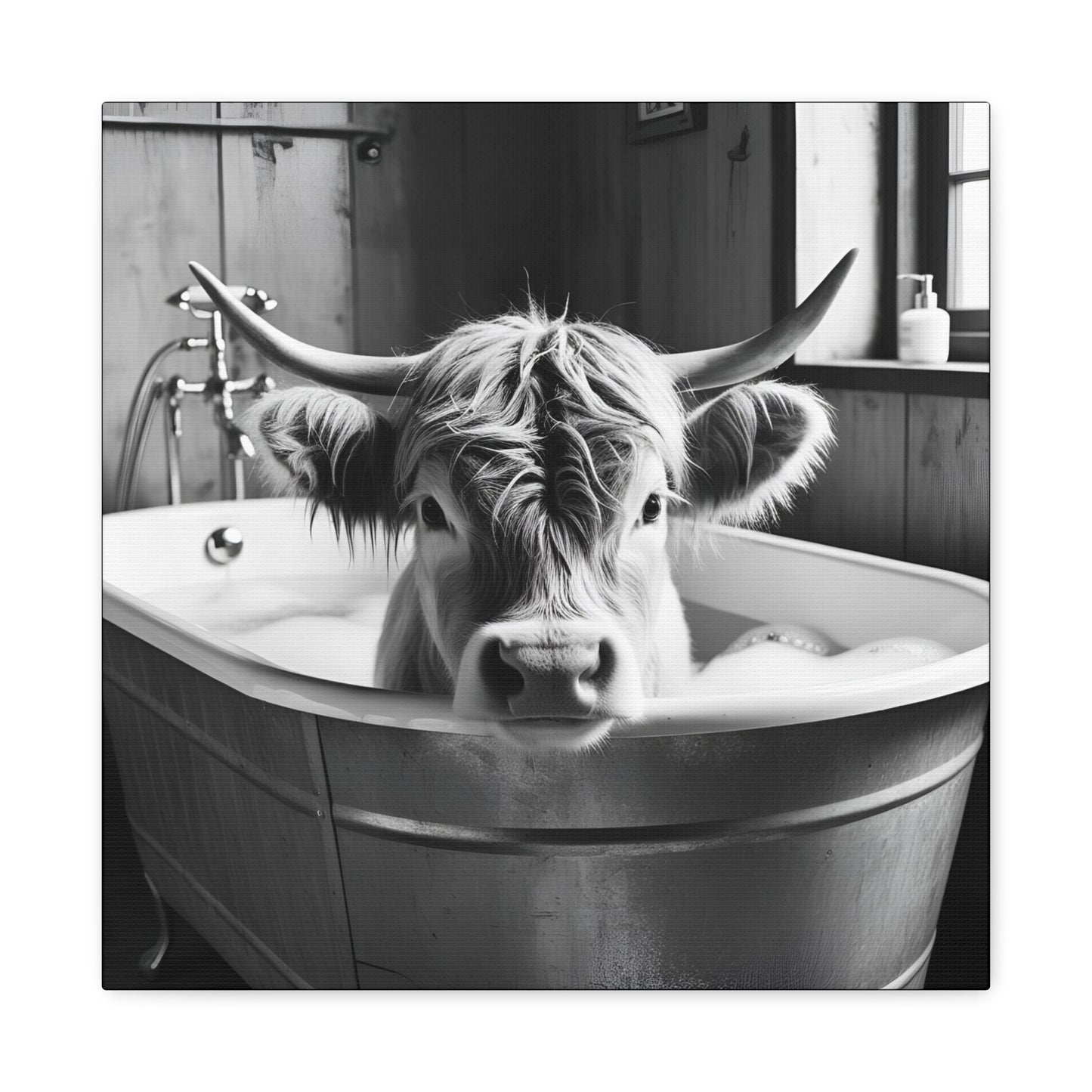 Highland Cow Bubbles Wall Art