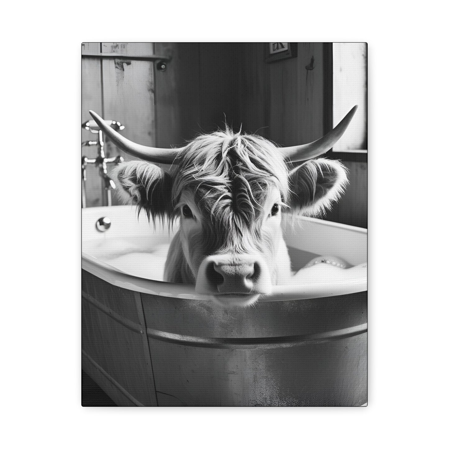 Highland Cow Bubbles Wall Art