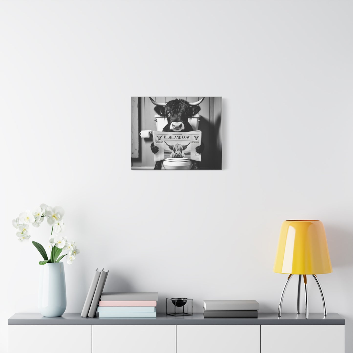 Highland Cow Toilet Funny Art