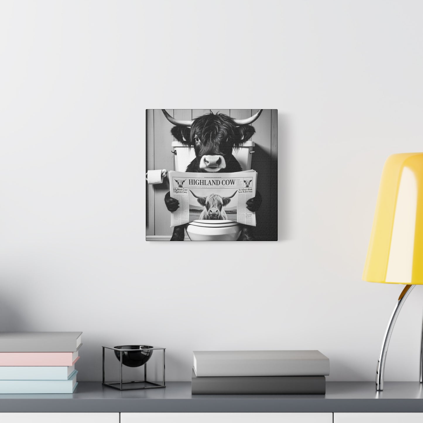 Highland Cow Toilet Funny Art