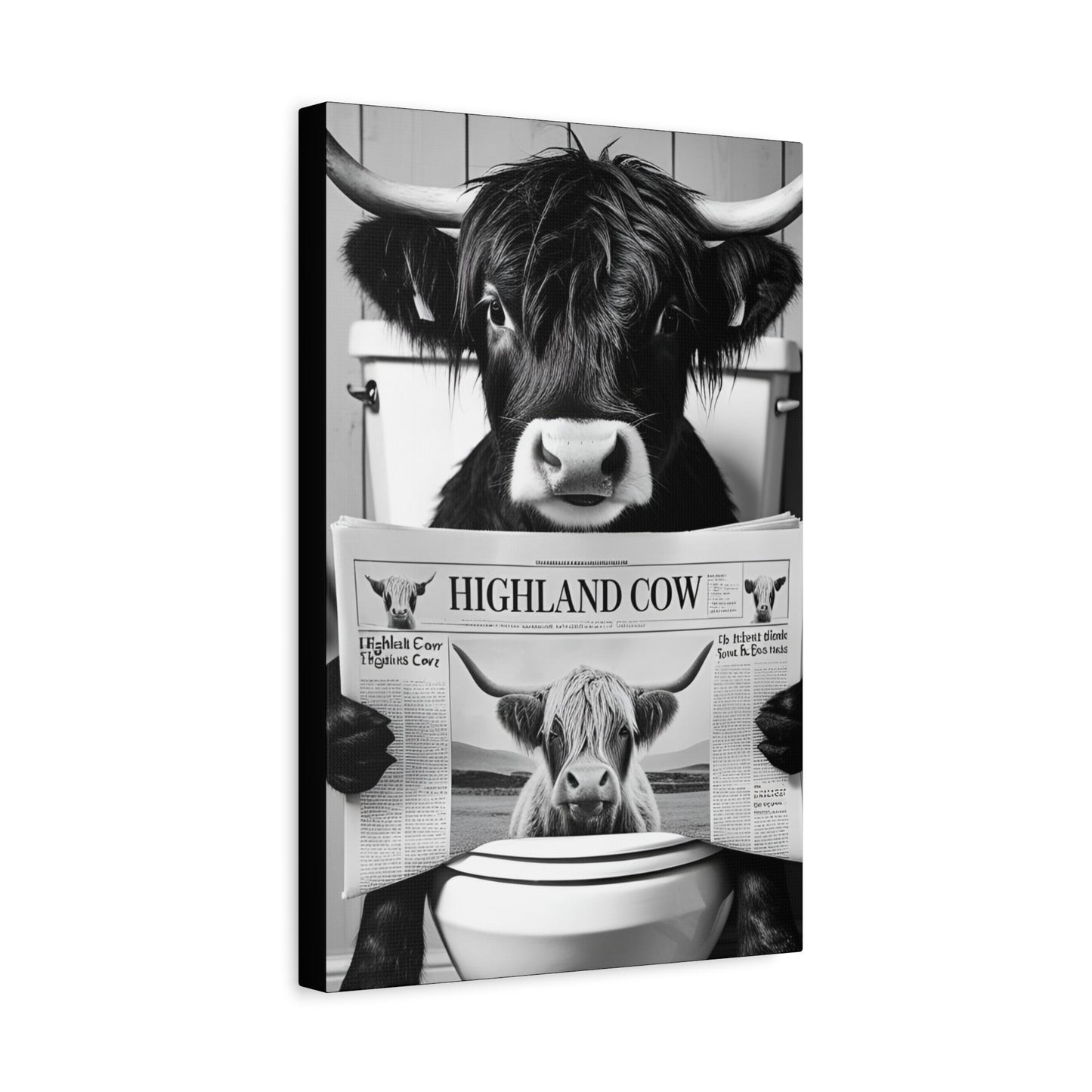 Highland Cow Toilet Funny Art