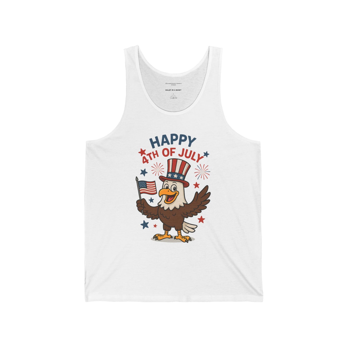 4th of July Men's Jersey Tank Top | Patriotic Sleeveless Shirt for Independence Day Celebrations, Summer BBQs, Gifts