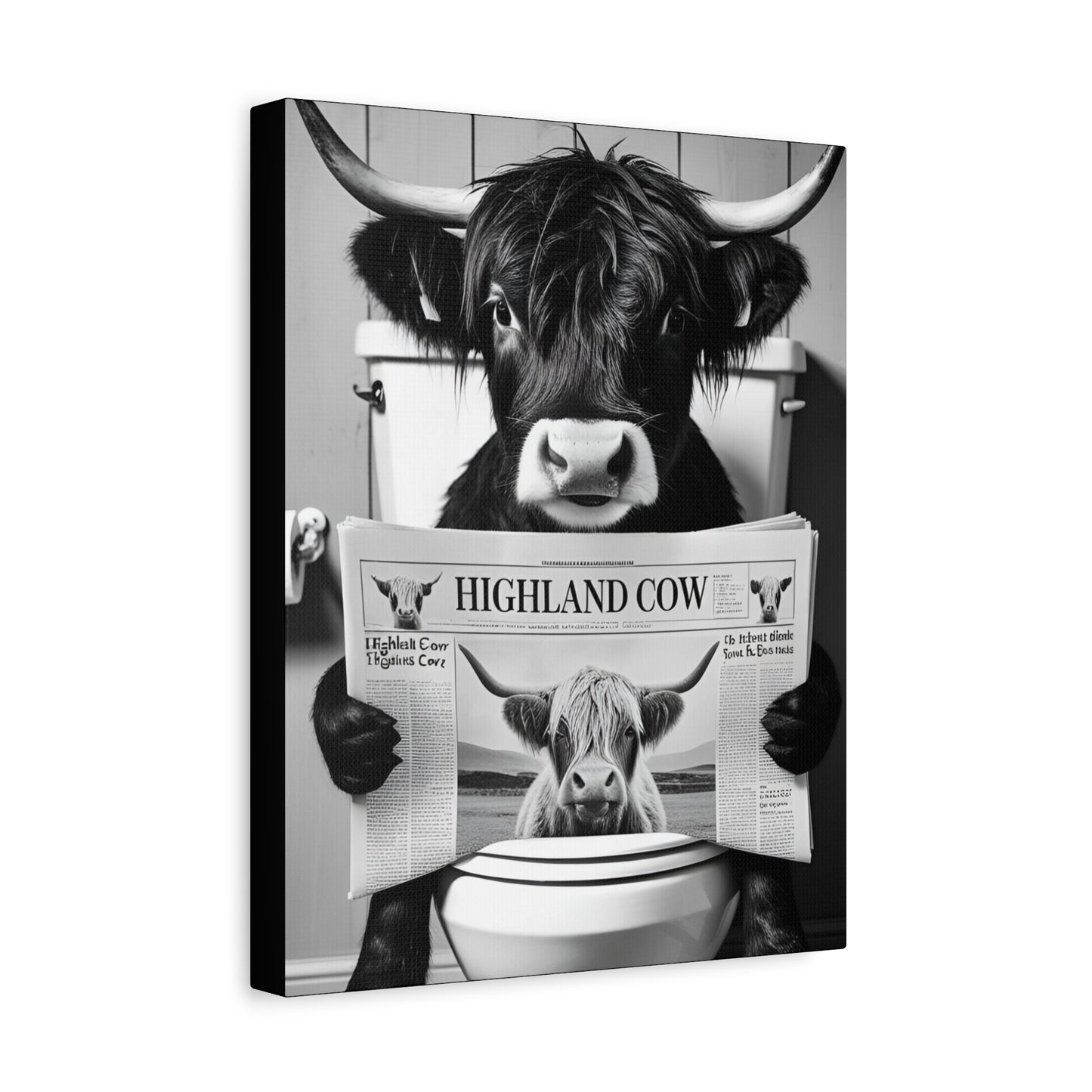 Highland Cow Toilet Funny Art