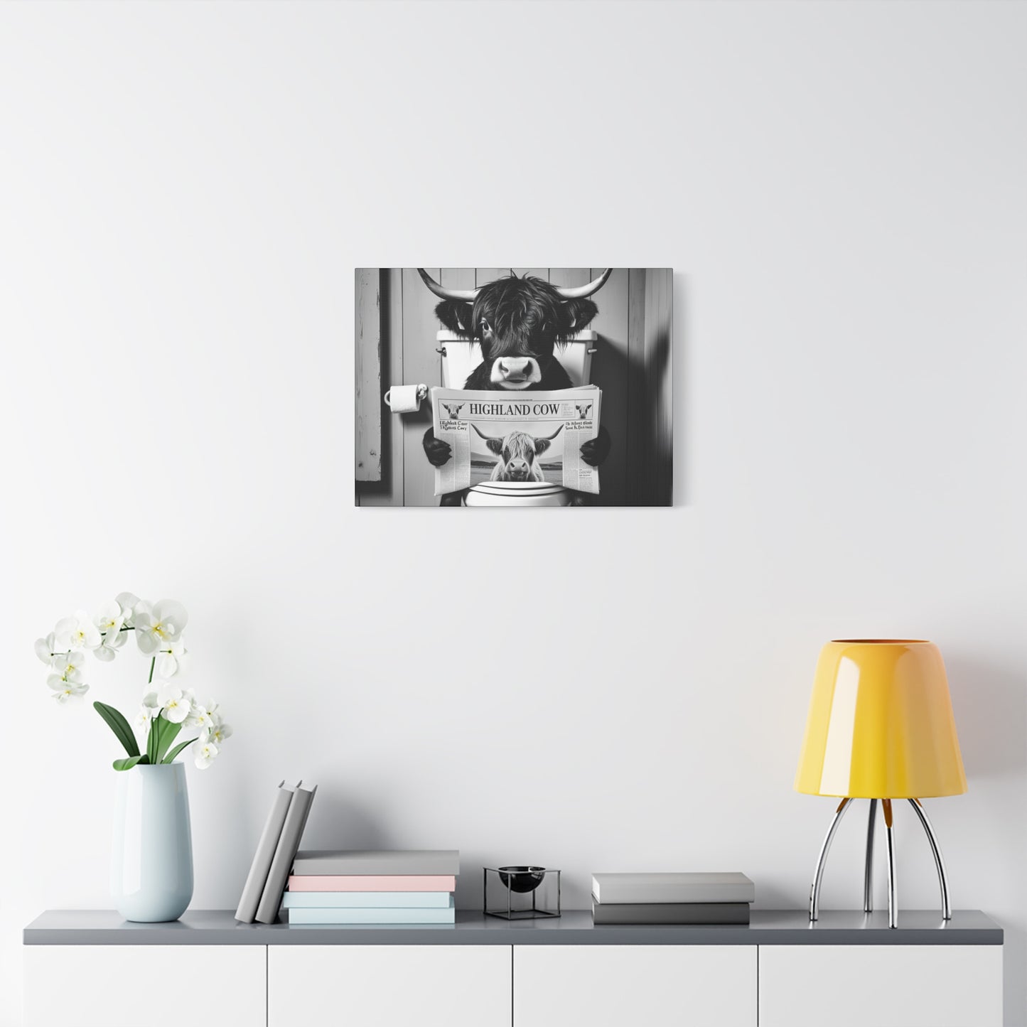 Highland Cow Toilet Funny Art