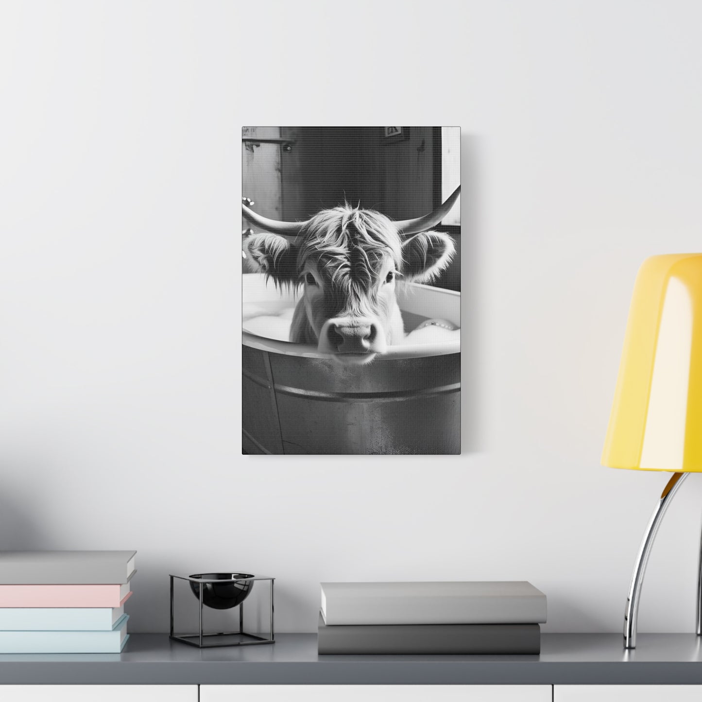Highland Cow Bubbles Wall Art