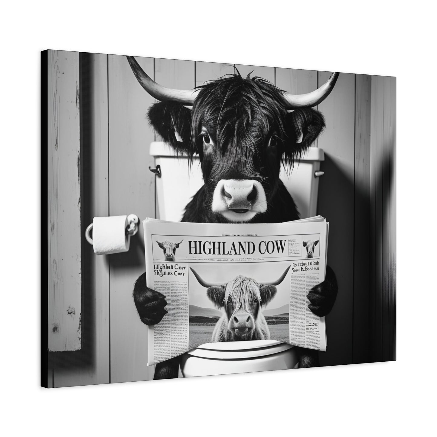 Highland Cow Toilet Funny Art