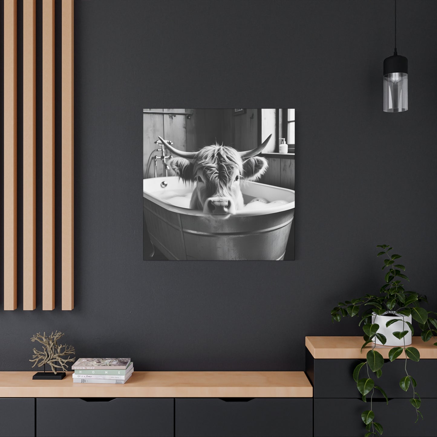 Highland Cow Bubbles Wall Art