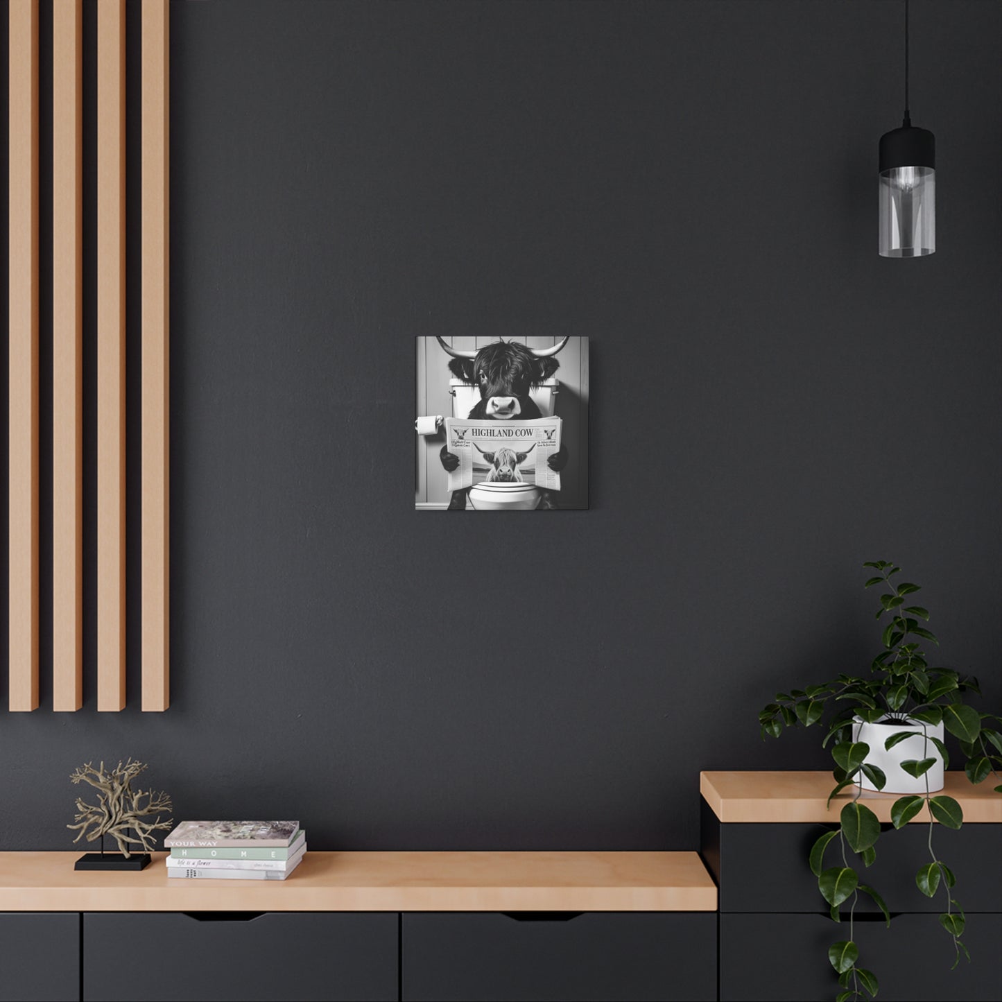 Highland Cow Toilet Funny Art