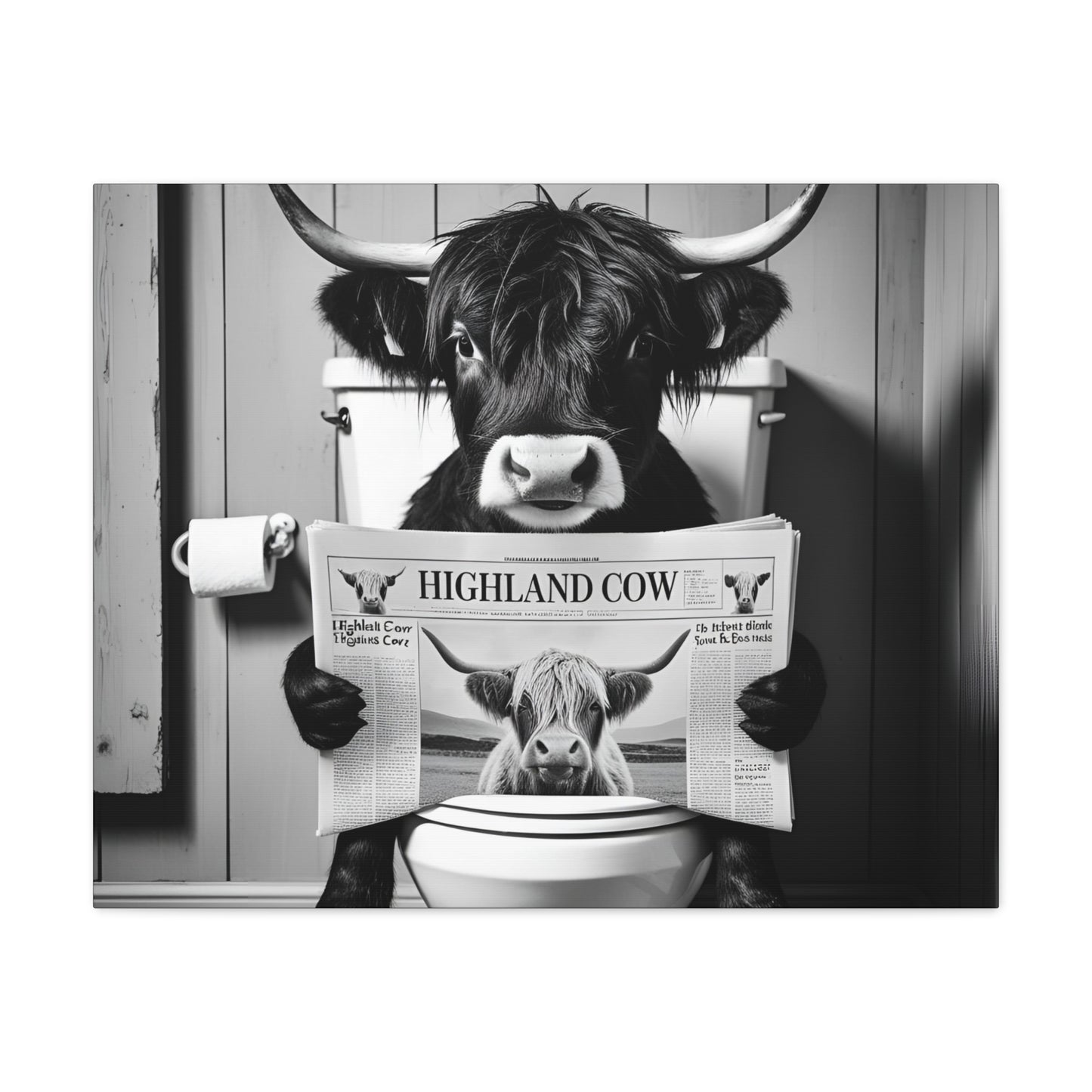 Highland Cow Toilet Funny Art
