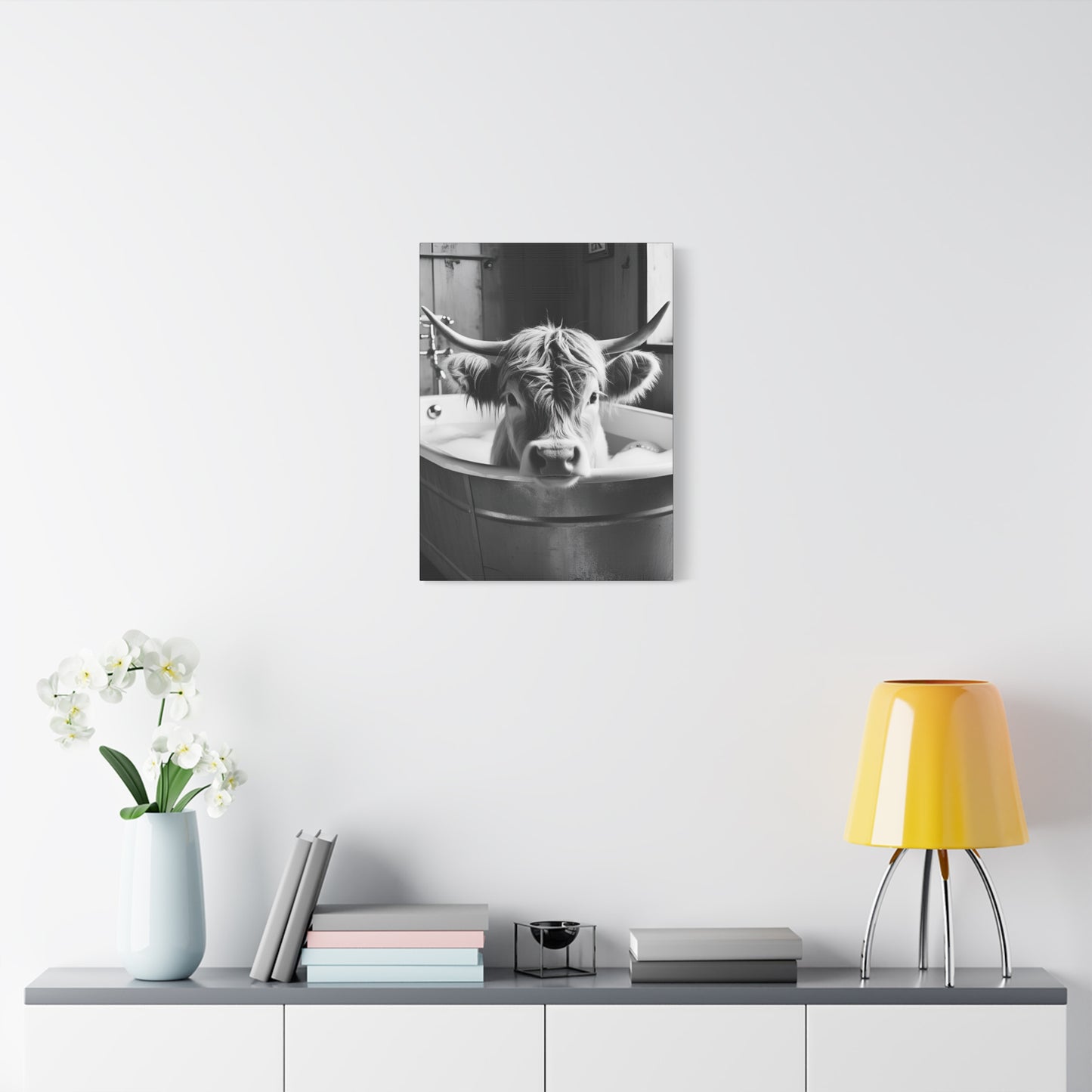 Highland Cow Bubbles Wall Art