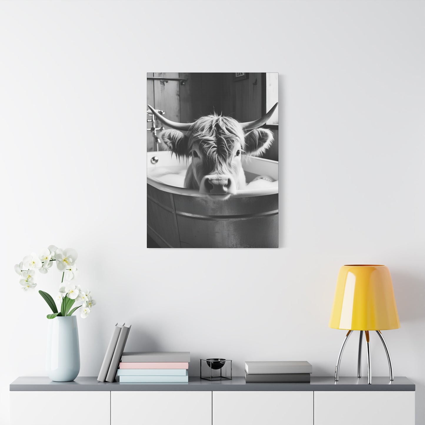 Highland Cow Bubbles Wall Art