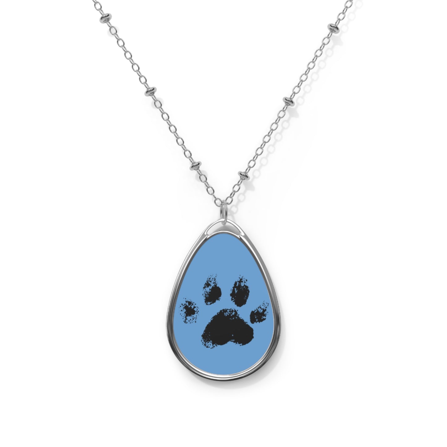 Paw Print Oval Necklace