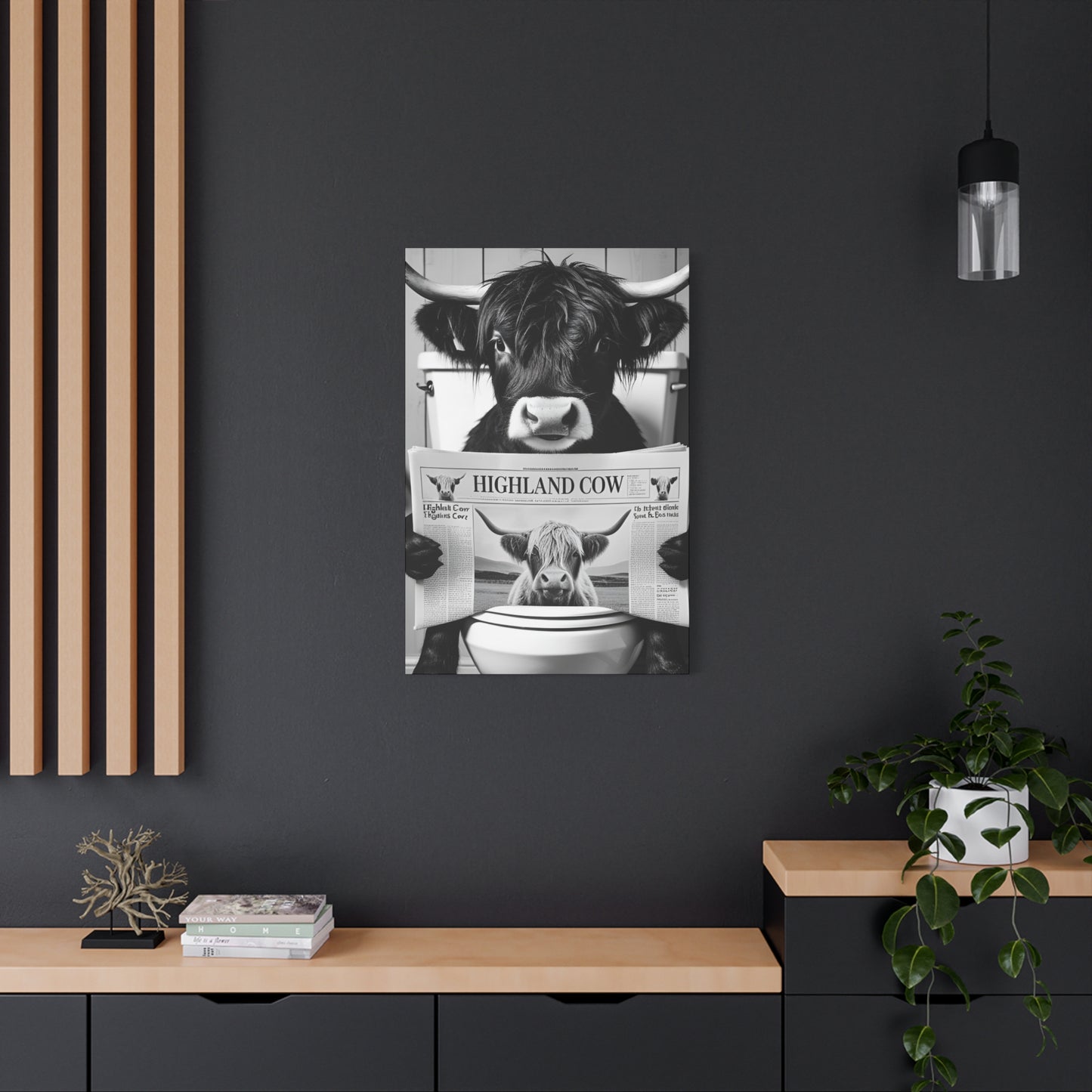 Highland Cow Toilet Funny Art