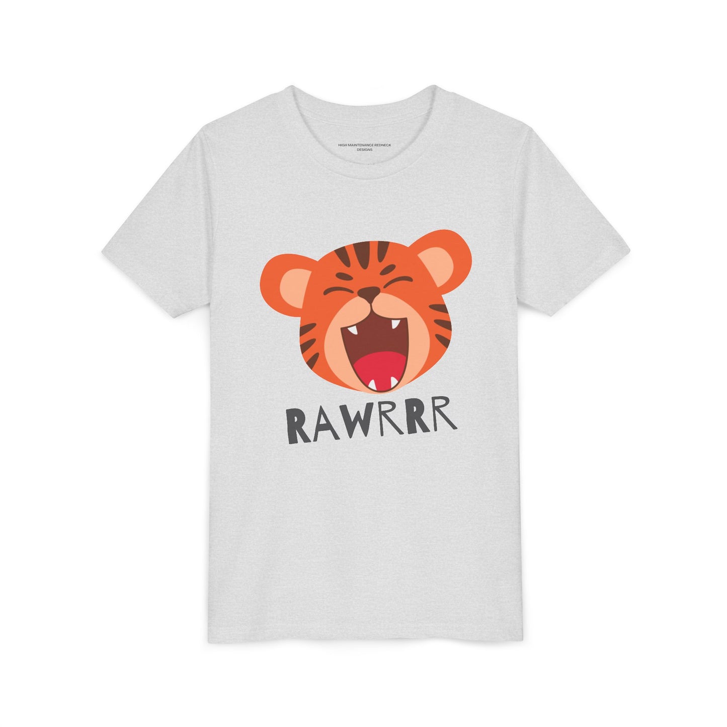 Cute Tiger RAWR Short Sleeve Tee for Kids, Fun Summer Shirt, Animal T-Shirt, Birthday Gift, Playdate Clothing