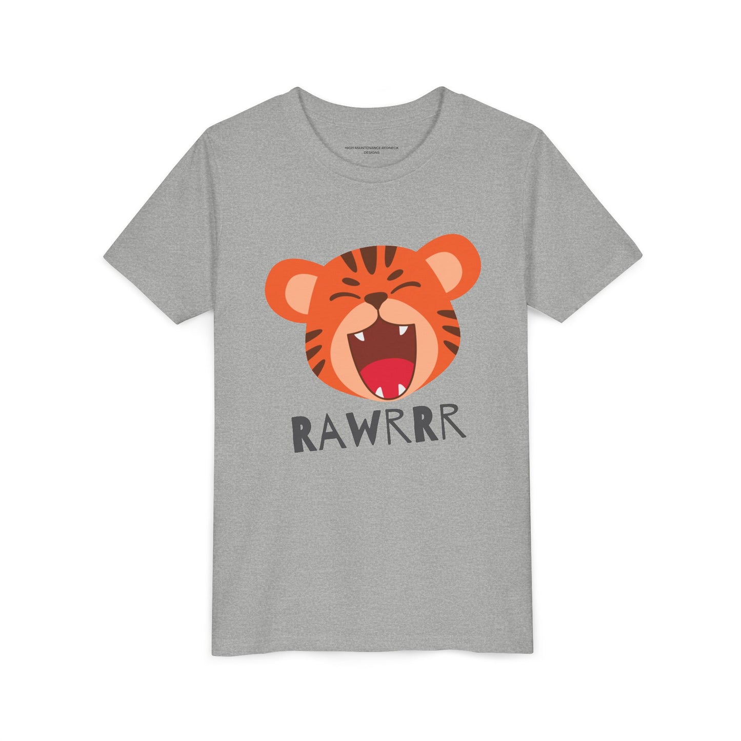 Cute Tiger RAWR Short Sleeve Tee for Kids, Fun Summer Shirt, Animal T-Shirt, Birthday Gift, Playdate Clothing
