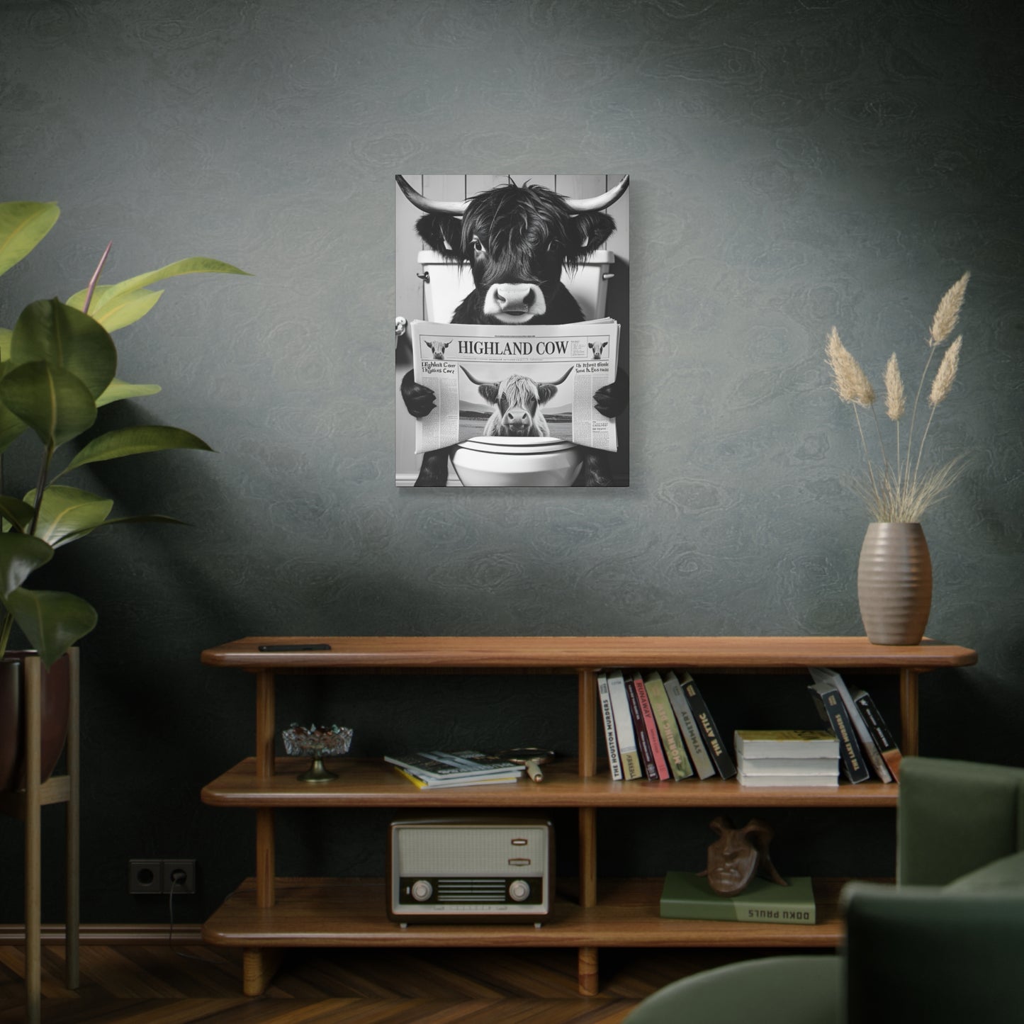 Highland Cow Toilet Funny Art