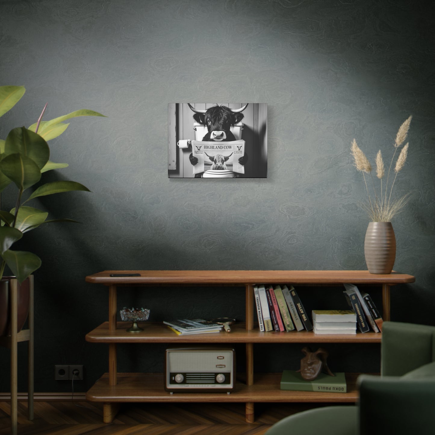 Highland Cow Toilet Funny Art