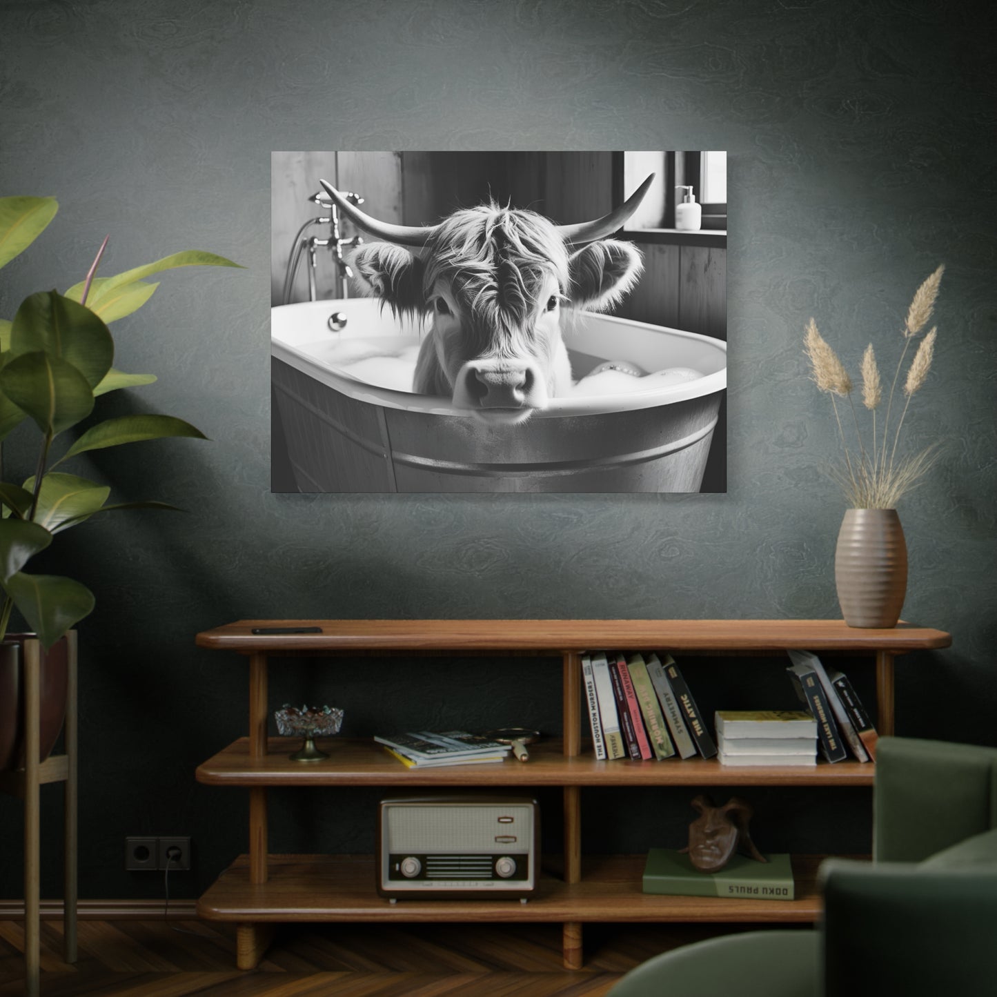 Highland Cow Bubbles Wall Art