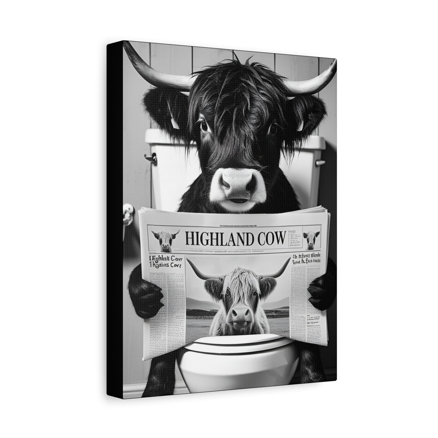 Highland Cow Toilet Funny Art