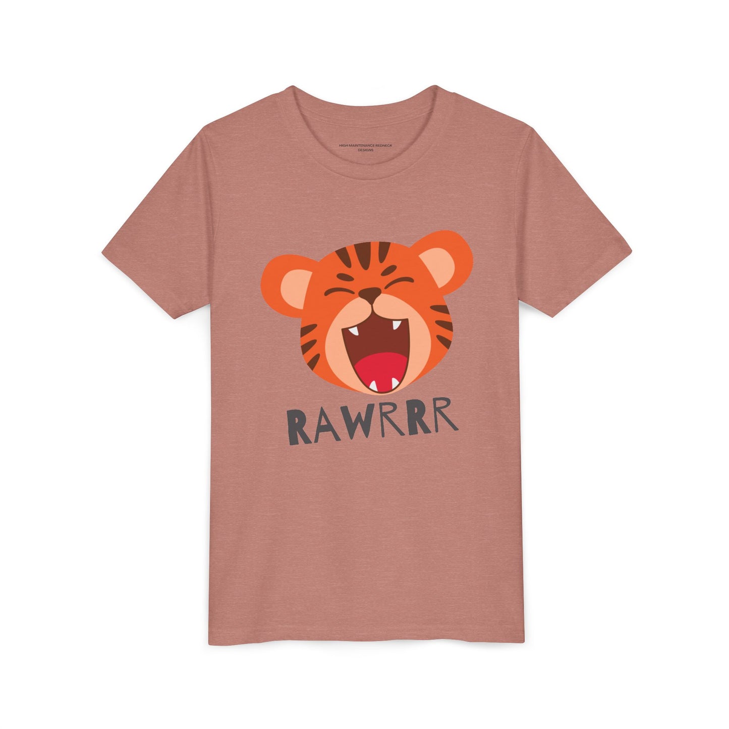 Cute Tiger RAWR Short Sleeve Tee for Kids, Fun Summer Shirt, Animal T-Shirt, Birthday Gift, Playdate Clothing